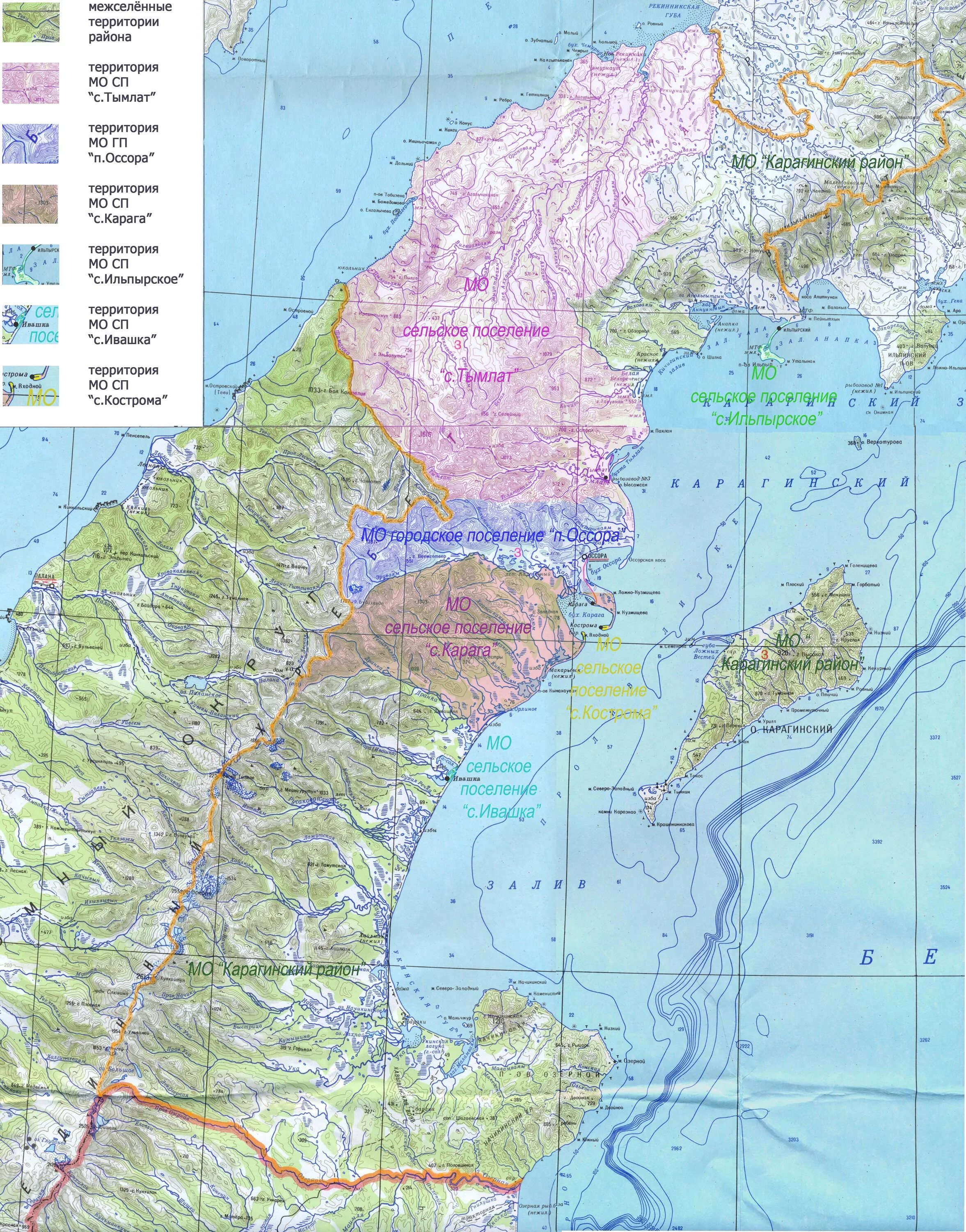 Карагинский район камчатского. Карагинский район Камчатского края на карте. Оссора населённые пункты Камчатского края. Камчатка Карагинского район карты. Населённые пункты Камчатского края карта.