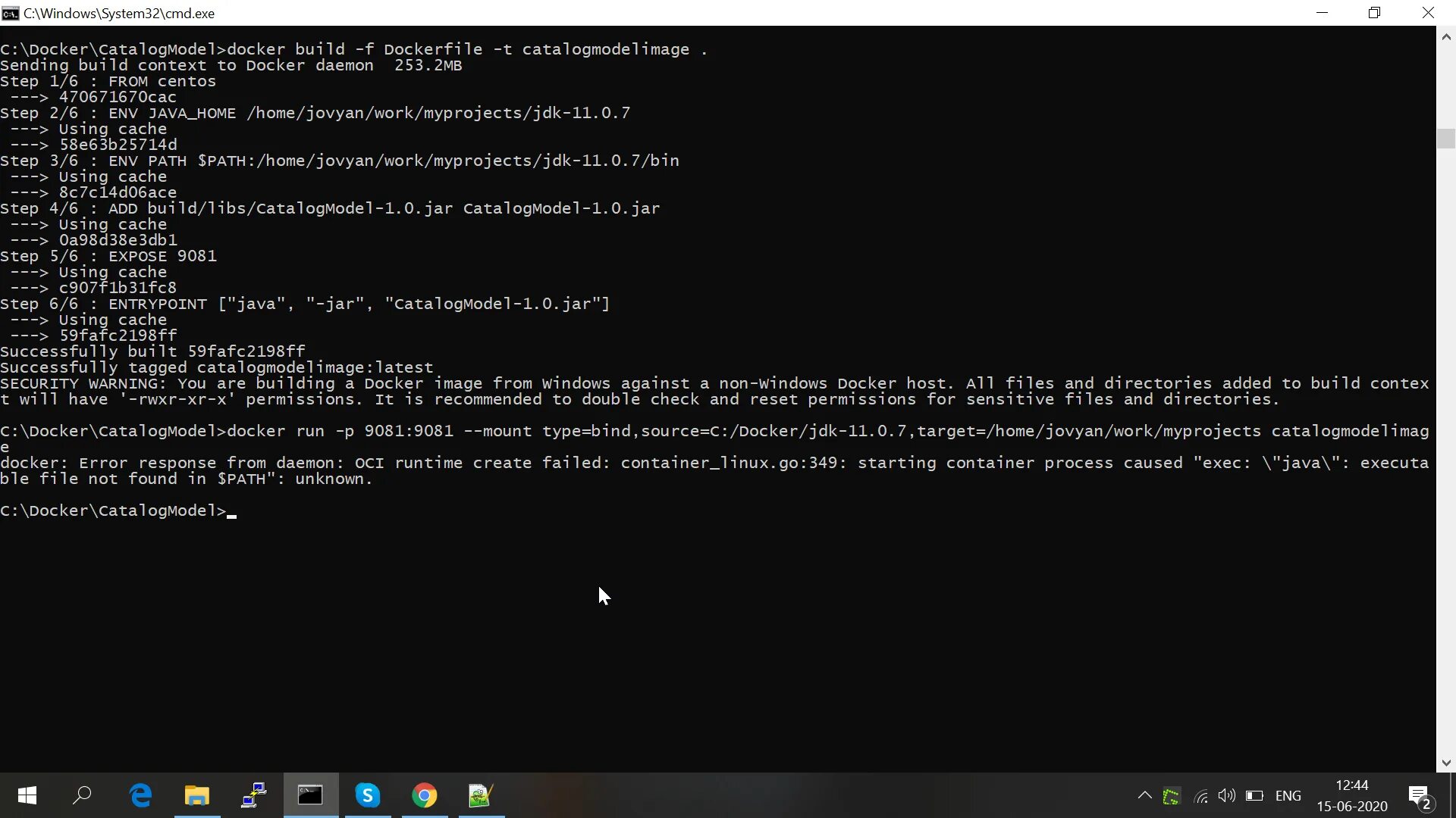 Error failed to start containers