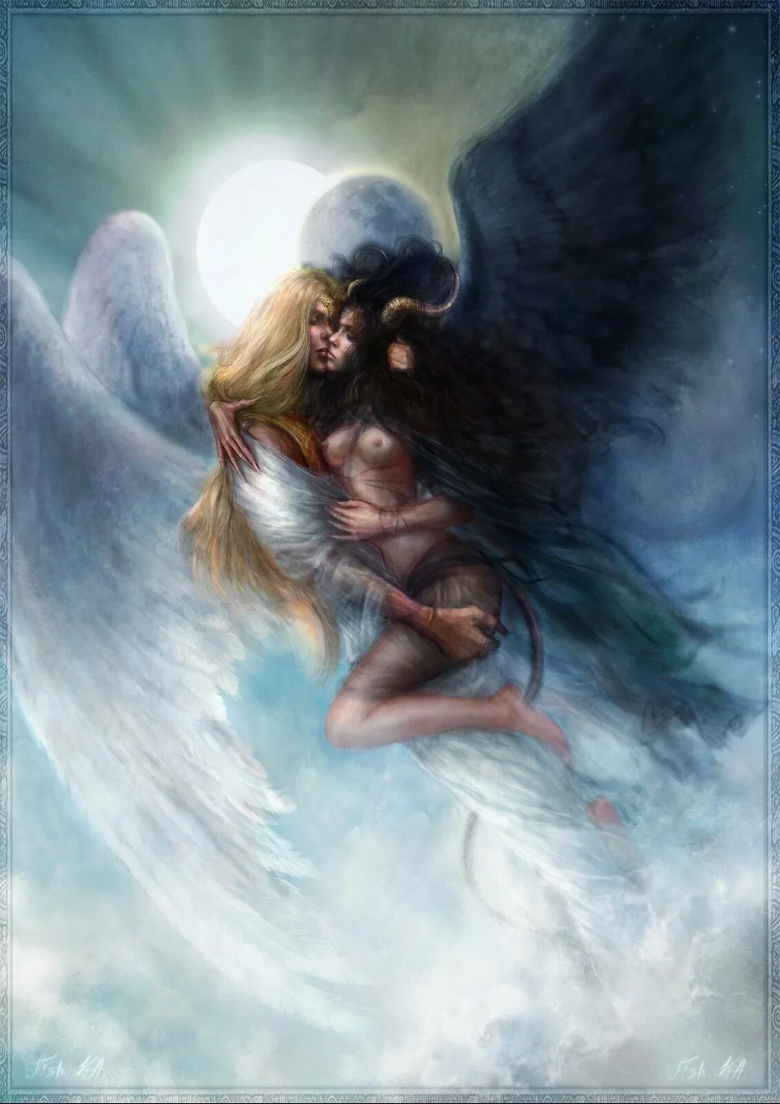 Ангел и демон. Женщина ангел. Картина ангелы и демоны. Ангел обнимает девушку. Ангел влюбился в демона
