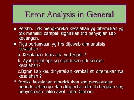 Error analysis