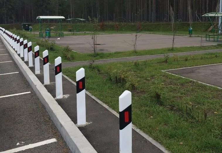 Вдоль дорог устанавливают