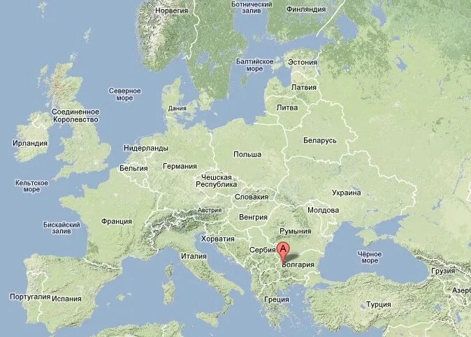 Самая южная столица европы. Болгария на карте Европы. Болгария на политической карте Европы.