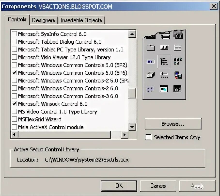 Dialog controls