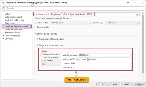 Configuration parameters