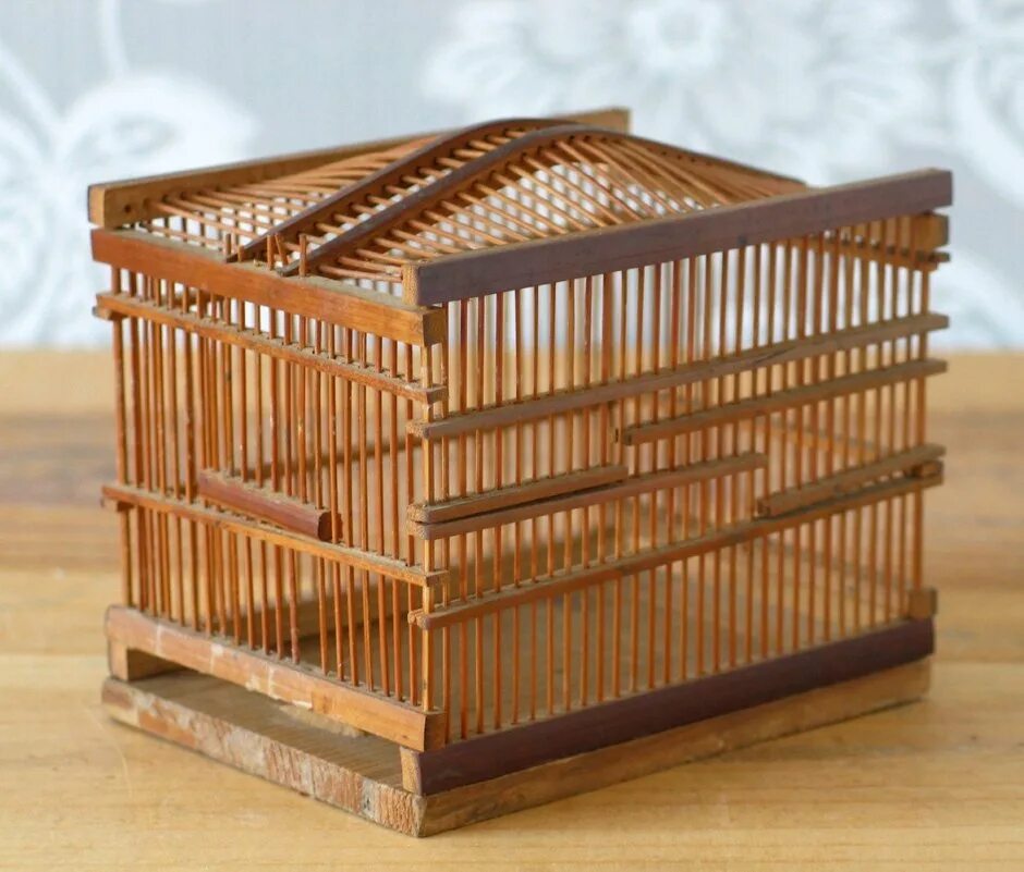 Бенилюкс клетка деревянная Wooden rearing Cage для птиц, 60*30*40 см,. Бамбуковая клетка. Бамбуковая клетка для птиц. Клетка для птиц прямоугольная.