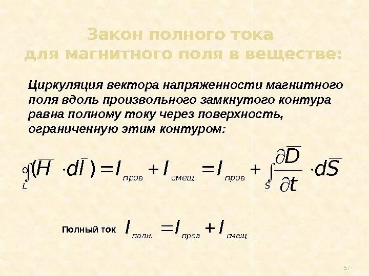 Измерение полного тока. Закон полного тока для напряженности магнитного. Циркуляцию вектора напряженности магнитного поля по контуру. Закон полного тока для вектора напряженности магнитного поля. Закон полного тока для магнитного поля формула.