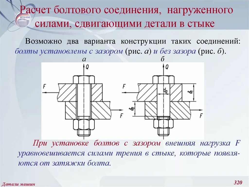 Изгиб болта. Болтовые соединения на срез смятие и растяжение. Болтовое соединение с зазором и без зазора. Стыковые болтовые соединения. Болтовое соединение с зазором.