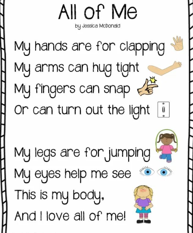 This is my body. Rhymes for children in English. English poems for Kids. Стих my body. Warm up poems for Kids короткие.