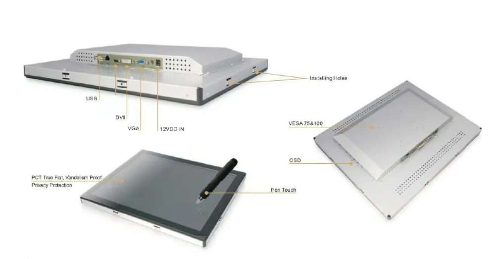 Сенсорный экран 19 дюймов. Промышленный сенсорный экран. Сенсорный монитор 17 дюймов. Портативный сенсорный монитор VESA емкостный. Flat true
