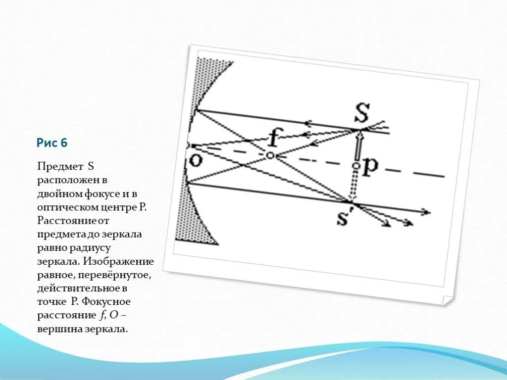 На каком расстоянии расположить предмет. Изображение предмета в вогнутом зеркале. предмет в фокусе вогнутого зеркала. изображение объекта в вогнутом зеркале. вогнутое сферическое зеркало изображение в фокусе.