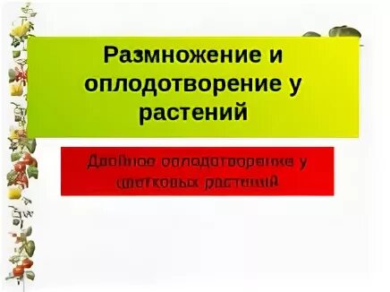 Размножение и оплодотворение растений тест 6 класс