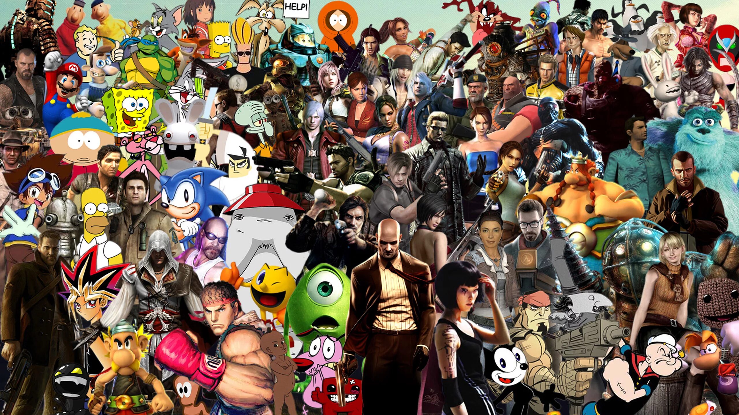 Популярные персонажи. Персонажи компьютерных игр. Разные персонажи. Коллаж из персонажей игр.