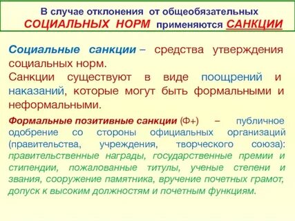 Замечание санкция социальная норма политическая