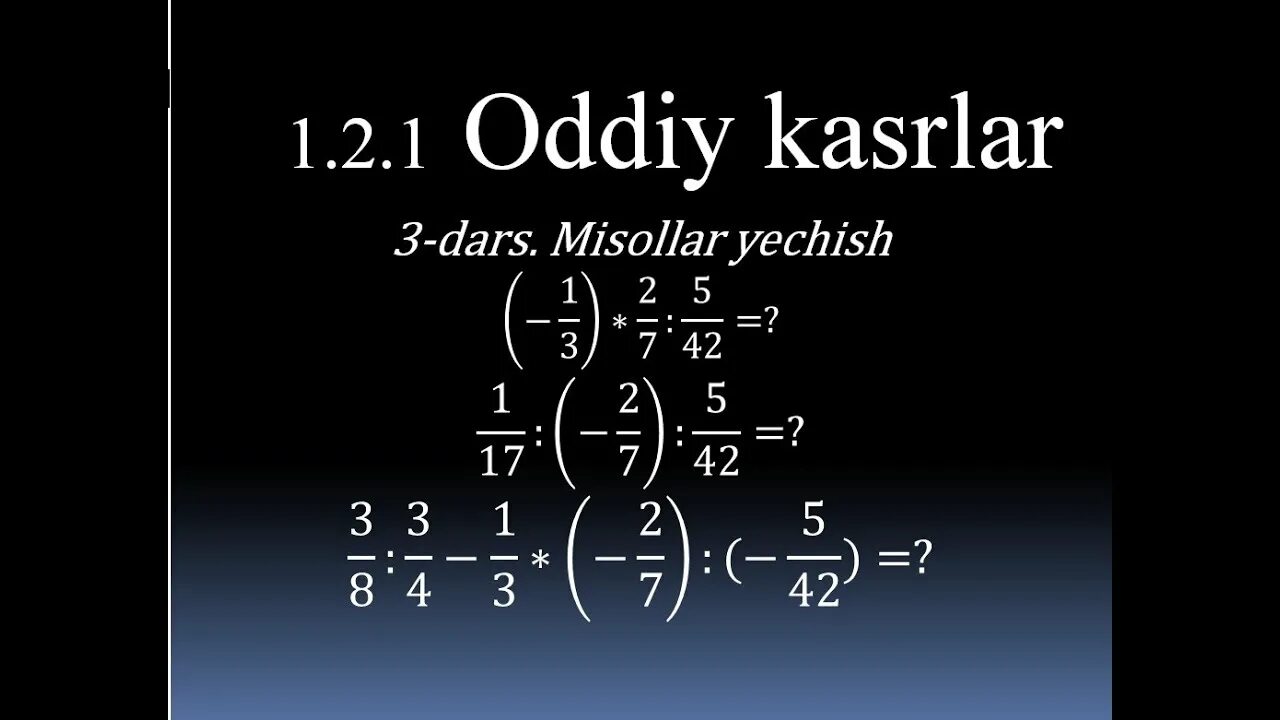 Xotira hajmiga bog liq masalalar yechish