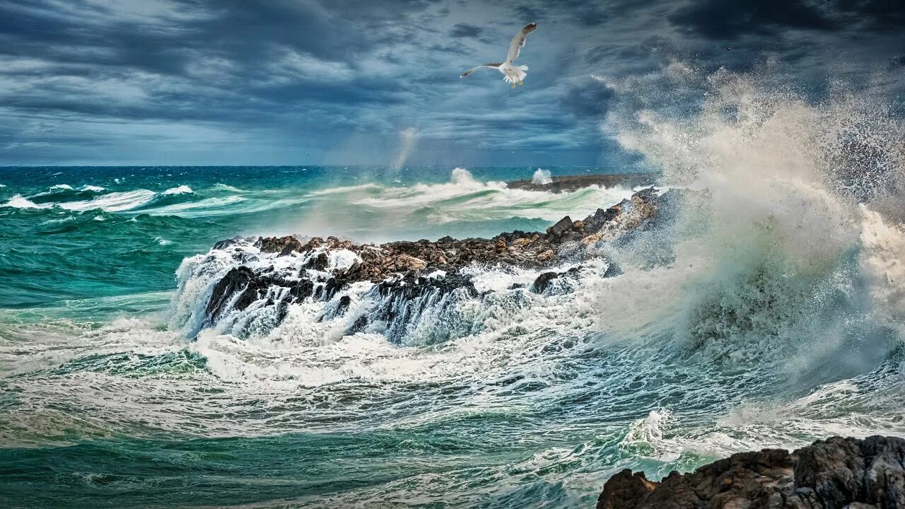 Море, волны. Океан волны. Бушующее море. Волны и скалы.