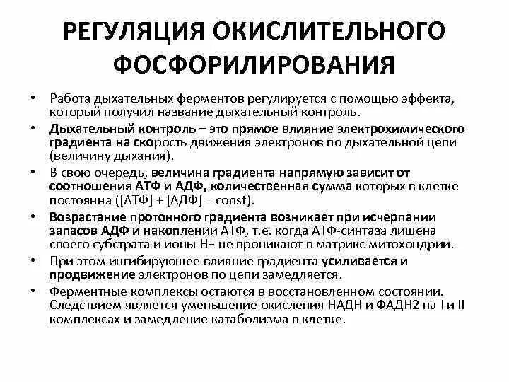 Окислительное фосфорилирование в процессе дыхания