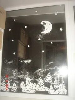 Как зубной пастой нарисовать на окне зимние