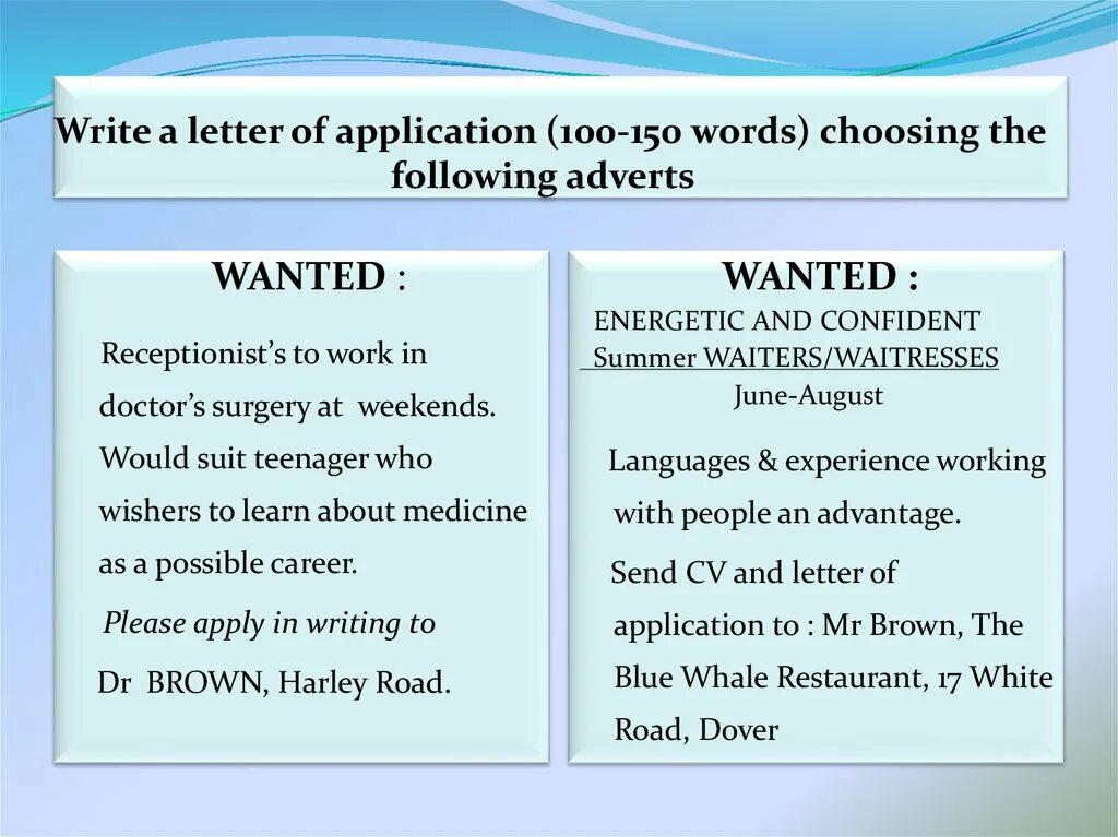 Writing application letter. Write a Letter of application. Task for application Letter. Writing skills презентация. Application Letter example.