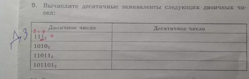 Десятичный эквивалент числа. Вычислите десятичные эквиваленты.