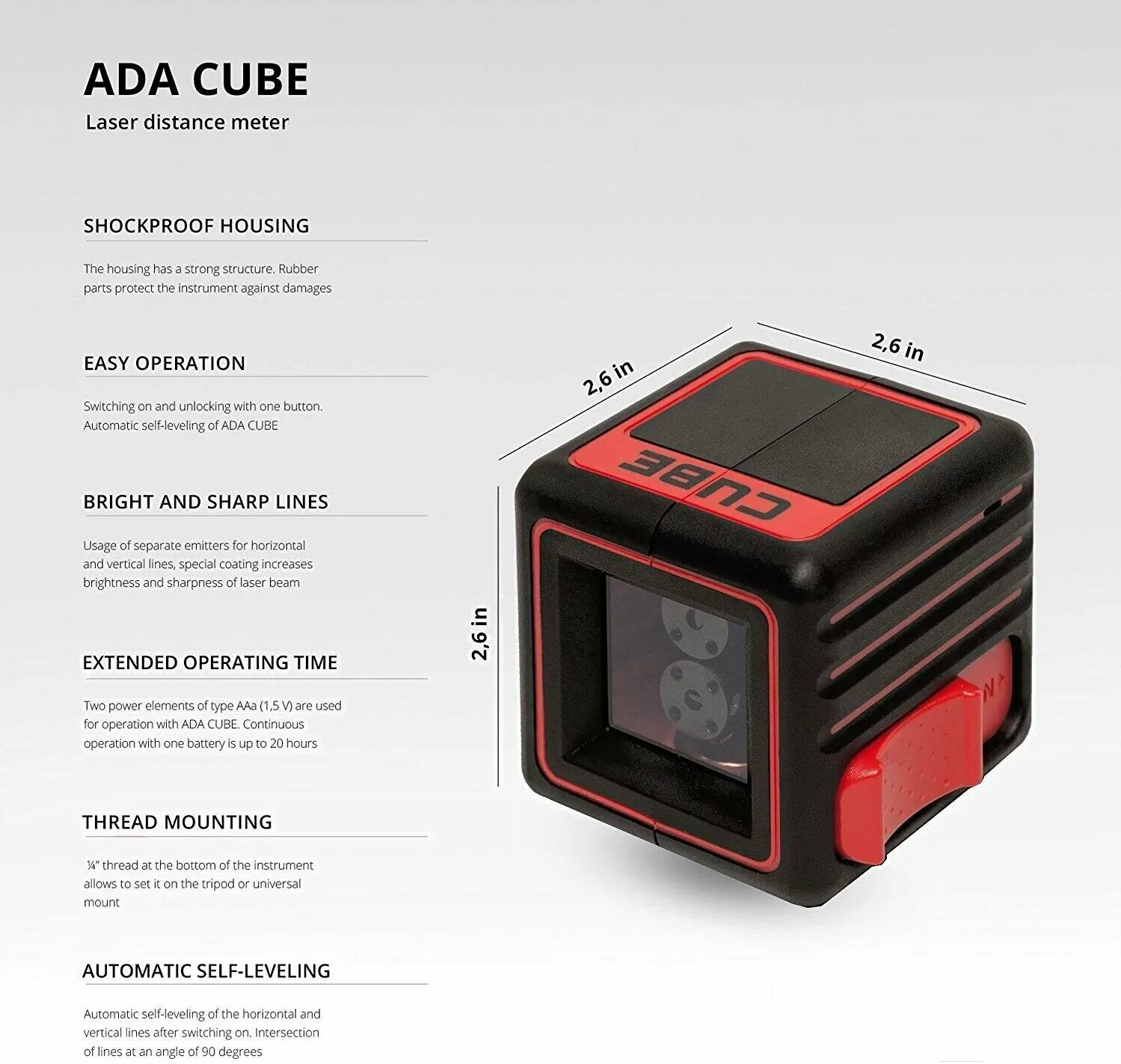 Лазерный уровень ada cube basic edition