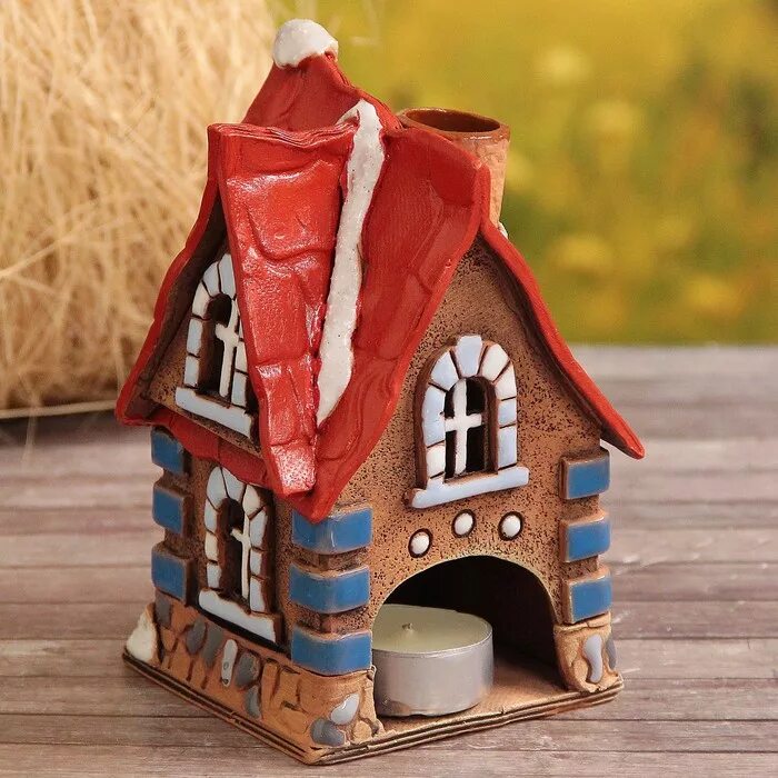 домик для свечки. домик для свечки. подсвечник в виде домика. светильник свеча. свеча "домик".