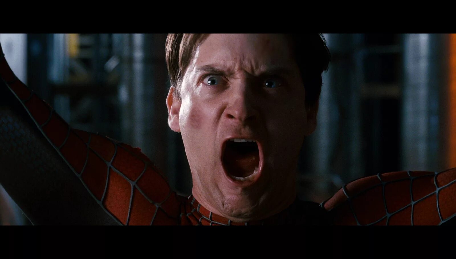 Тоби Магуайр человек паук кричит. Питер Паркер человек паук 3. Кричащий Тоби Магуайр.