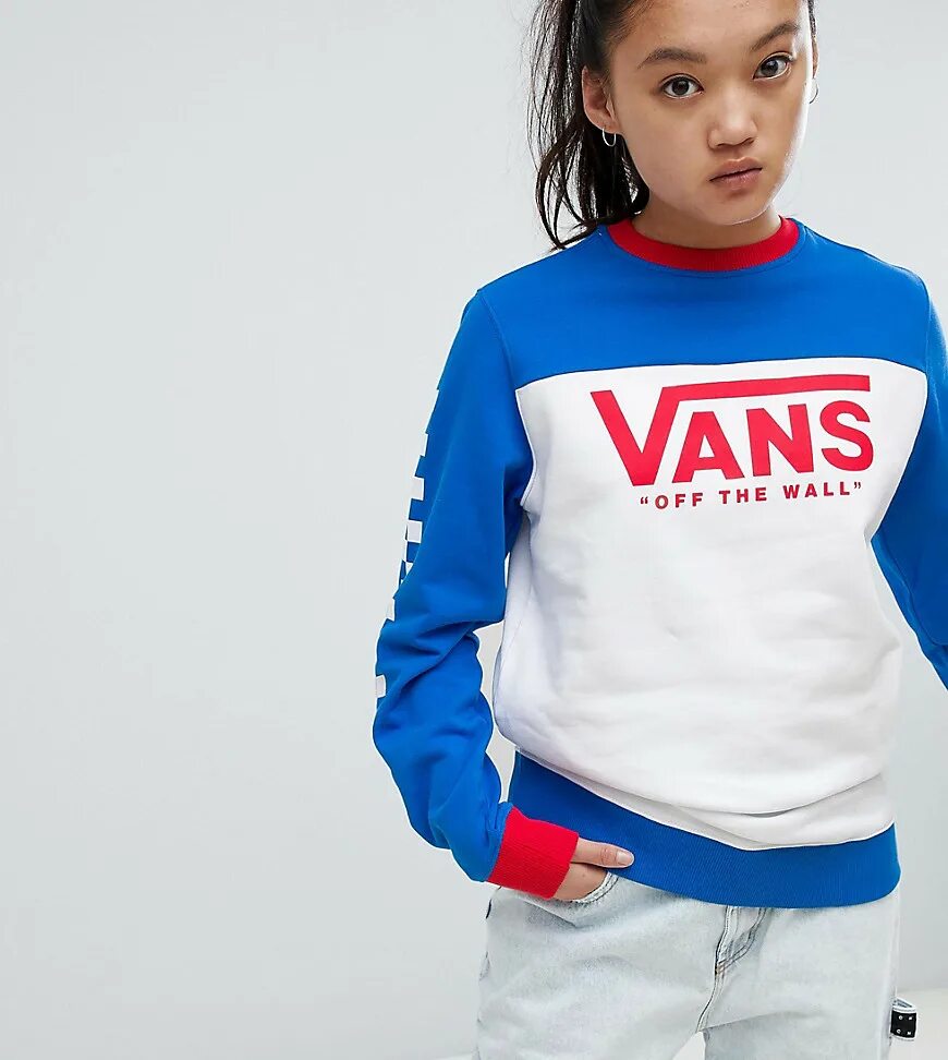 теплая кофта на молнии женская. свитшот колор блокинг. полосатый свитшот женский. синяя кофта с белыми рукавами. сине белый свитшот.