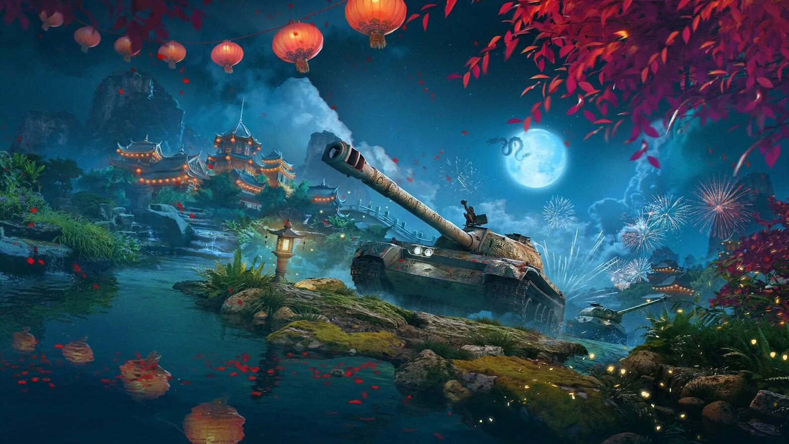 Блиц графика. Новогодний World of Tanks Blitz. WOT Blitz китайский новый год. Танки WOT Blitz. Лунный ивент World of Tanks Blitz.