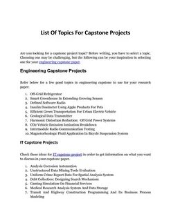 An Inspiration in the Best Engineering Capstone Projects by CapstonePaper -...