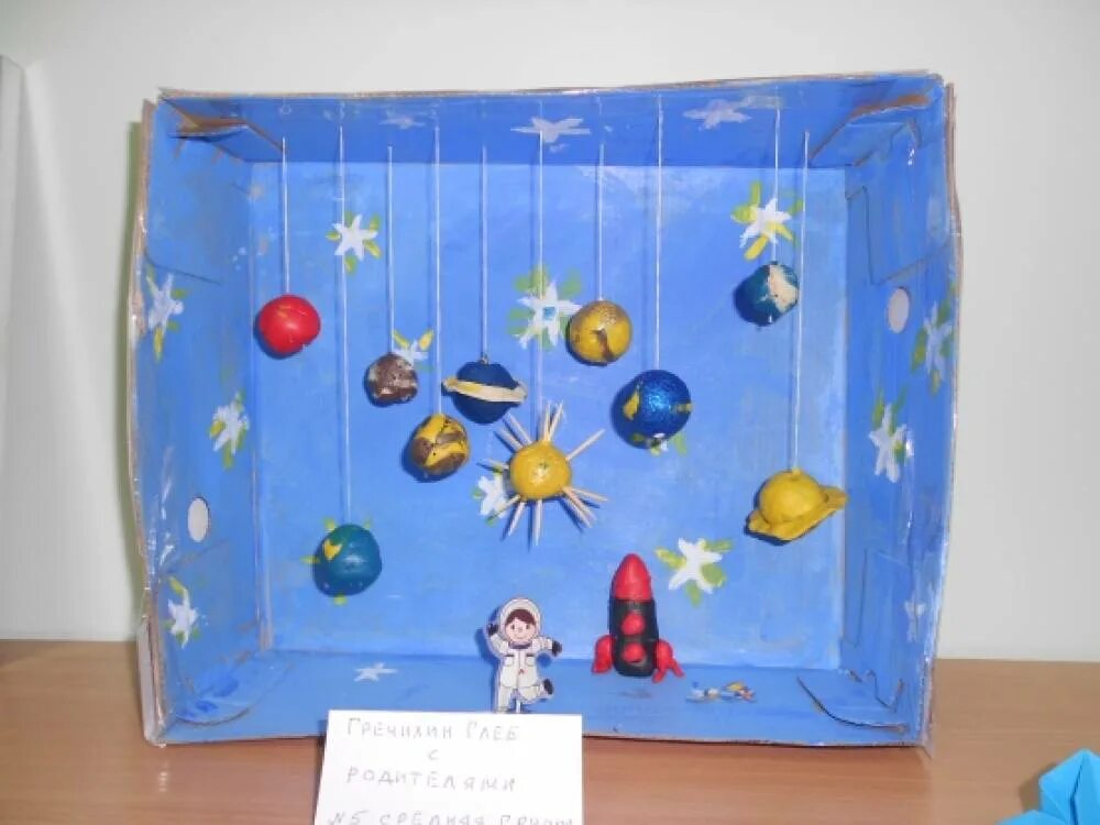 Поделка ко дню космонавтики в коробке. Поделка ко Дню космонавтики. Поделка ко Дню космонавтики в детский сад.