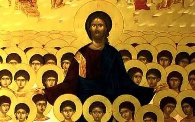 Мучеников 14000 младенцев в вифлееме избиенных. 14000 вифлеемских младенцев. 14000 вифлеемских младенцев икона. 14000 младенцев от ирода избиенных. 14000 младенцев в вифлееме.