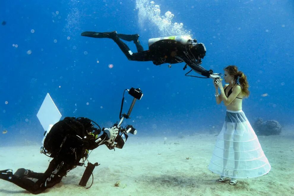 Как проходит съемка в подводной фотостудии
