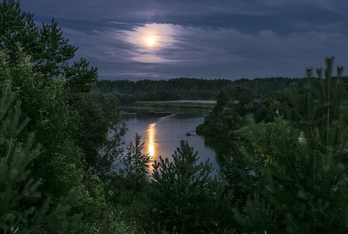 Река ночью. Летняя ночь. Луна река. Природа ночью. Величава ночь