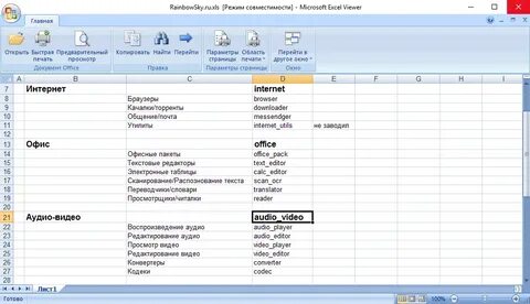 Файл excel xls