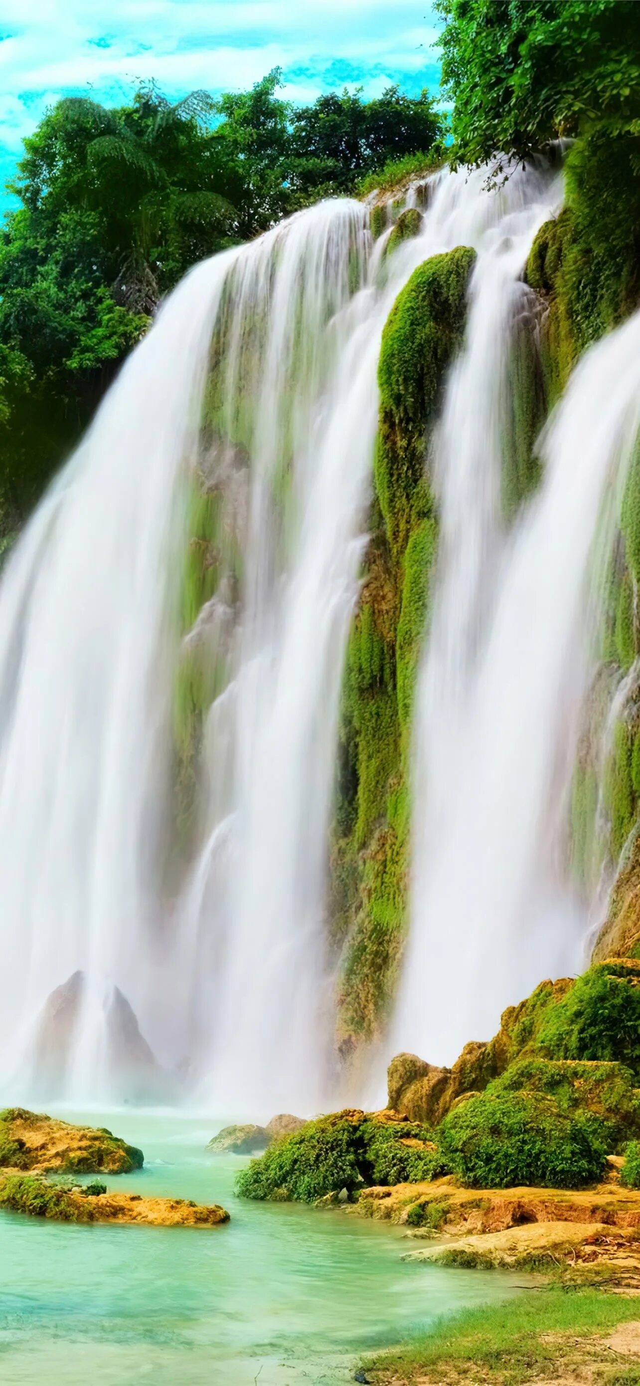 Водопад Тиссисат. Красивые водопады. Живые водопады. Живая природа.