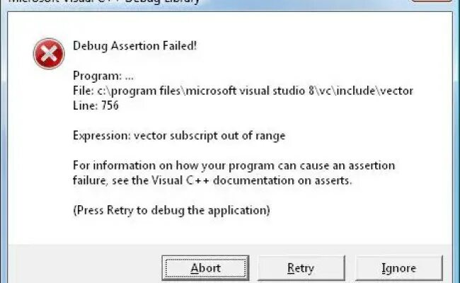 Error description assertion failed
