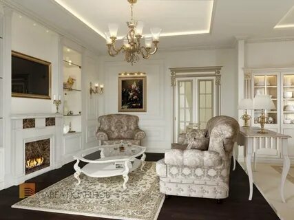 Гостиная классический белый