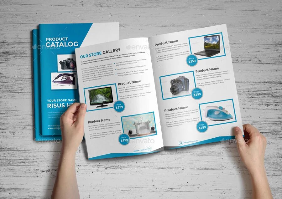 Game promo catalog. Interior product catalog Template with 24 Pages clean Accents.