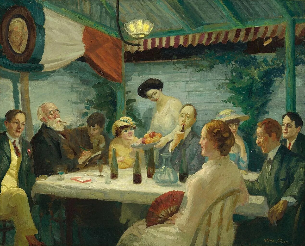 Картина обсуждение. Джон френч Слоун. Художник John French Sloan. John French Sloan картины. Джон Слоан школа мусорных ведер.