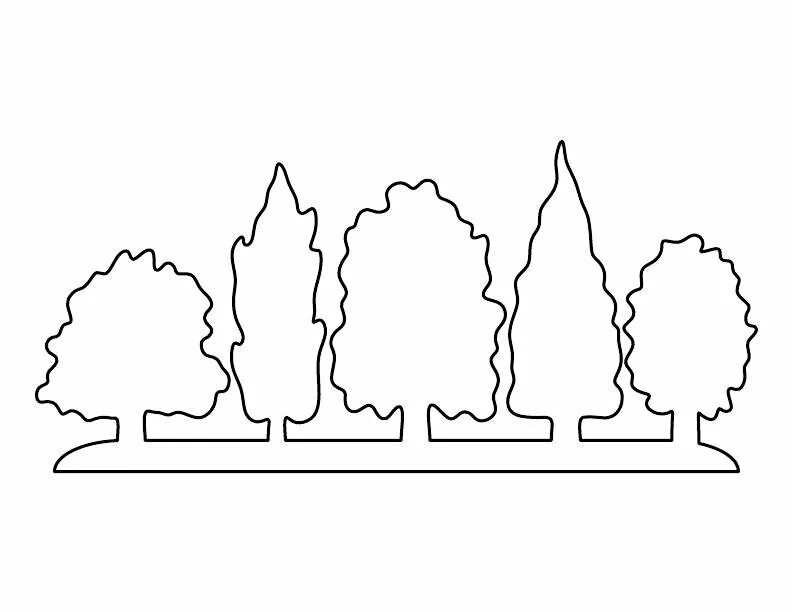 Трафарет для объемного вырезания. Дерево для вырезания. Трафарет объемного дерева. Трафарет дерева для макета. Бумажные деревья для макета.