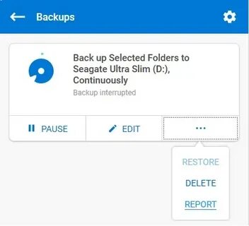Backup failed