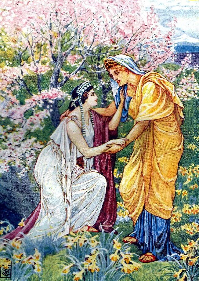 Миф о деметре и персефоне рисунок. Миф о деметре и персефоне рисунок. Деметра и персефона миф. Древнегреческий миф о деметре и персефоне. Деметра и персефона миф.