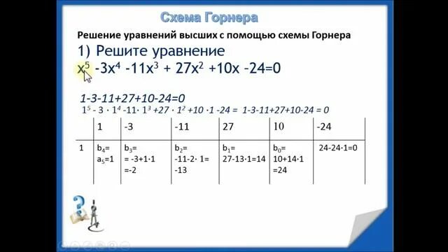 Уравнения решаемые схемой горнера: найдено 82 изображений
