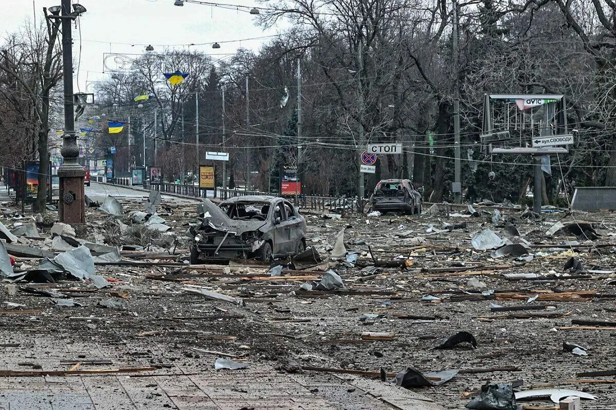 Разрушенные города Украины.