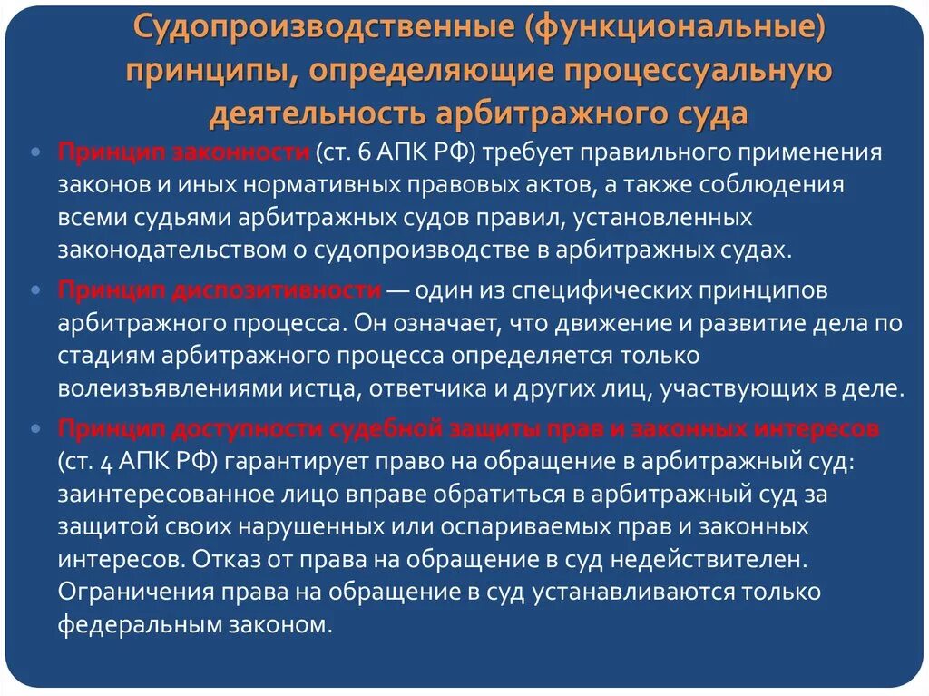 Принципы процессуальной деятельности. Судопроизводственные принципы арбитражного процесса. Принципы определяющие процессуальную деятельность. 82 апк рф