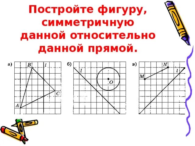 Постройте фигуру симметричную данной относительно