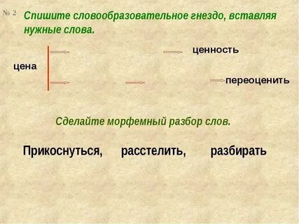 Постройте из слов словообразовательное гнездо