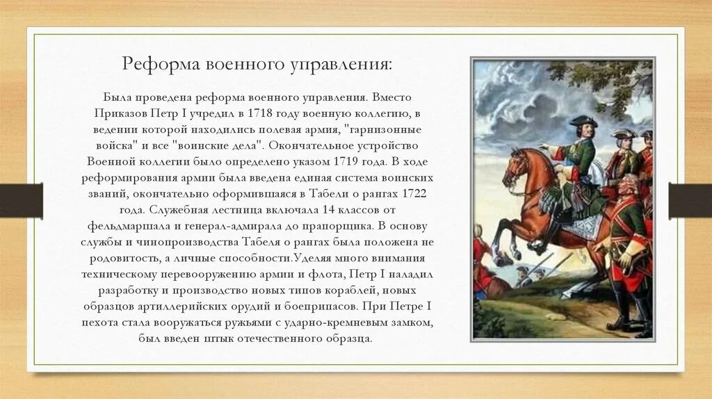 К военным реформам петра 1 относилось. Реформа военного управления. реформа военного управления петра 1.