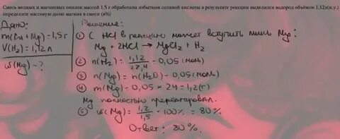 Смесь магниевых и алюминиевых опилок обработали