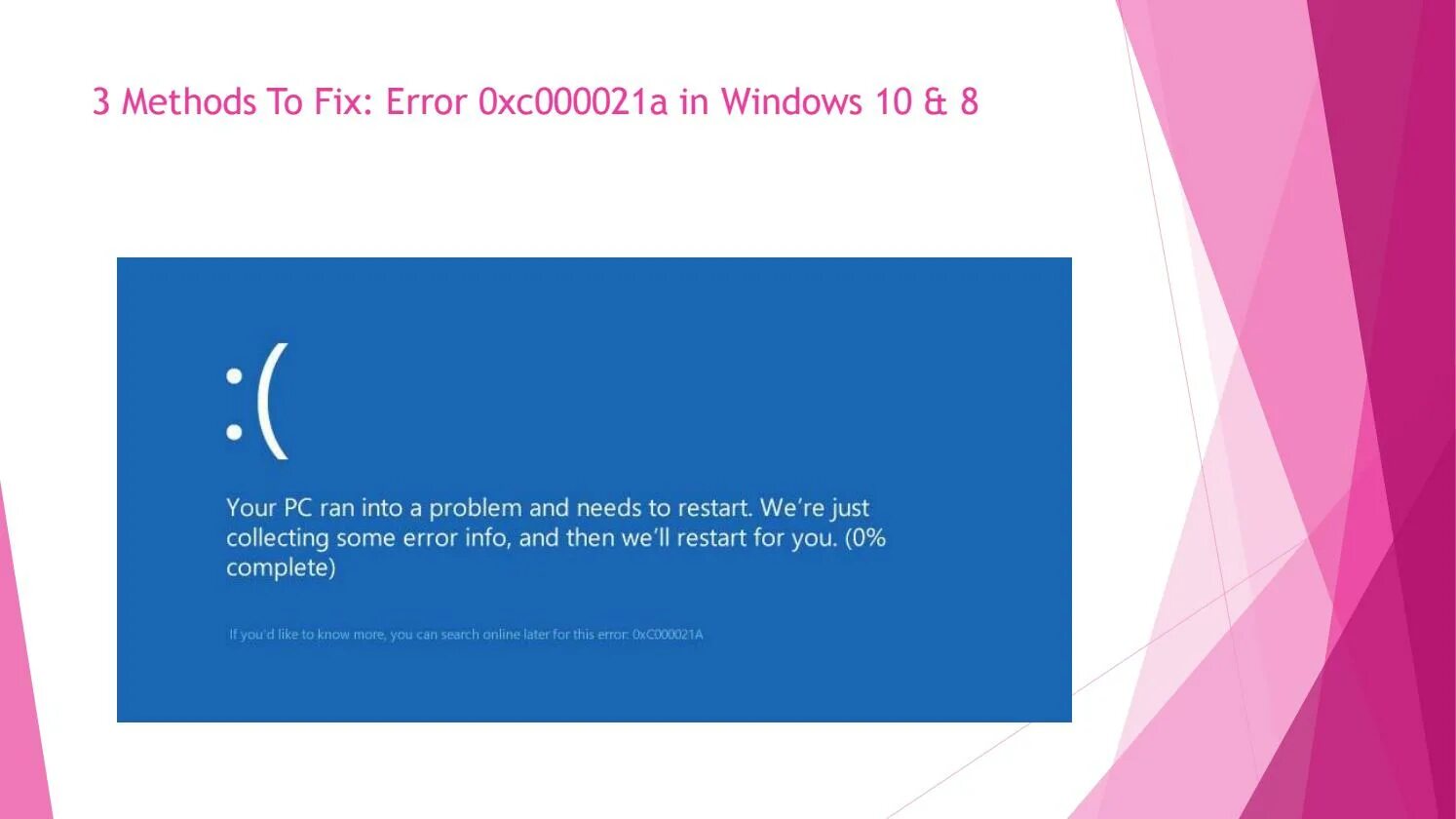 How to fix windows error. Xc000021a код ошибки. 000021a ошибка windows 8.1. ошибка windows 10 0xc000021a. синий экран виндовс 10 0xc000021a.
